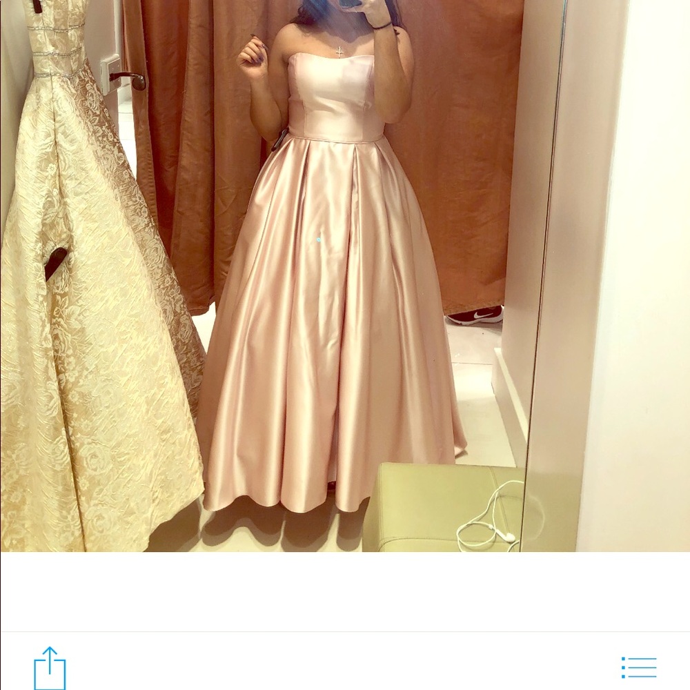 Strapless Satin High Low dress